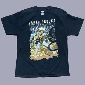 Hanes Garth Brooks World Tour 2014 Country Music Black T-Shirt Men's Size Large